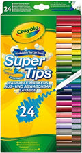 CRAYOLA SuperTips Felt Washable Markers Assorted Colours 24 Pack  Aged 3+ New
