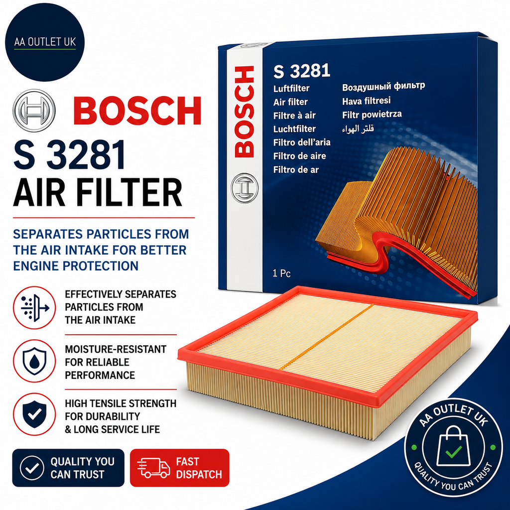 Bosch S3281 Car Air Filter Separates Particles Intake Moisture Resistant