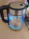 Amazon Basics Electric Glass Cordless Kettle 1.7L Black Silver 2200W