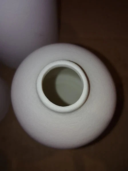 Cemabt White Ceramic Set 3 Small Flower Vases Decor Modern 26x12x21.5cm