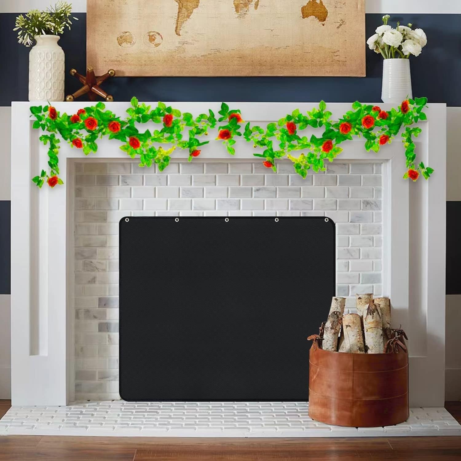 Magnet Fireplace Cover Draft Flue Blocker Fireplace Blanket Heat Loss New