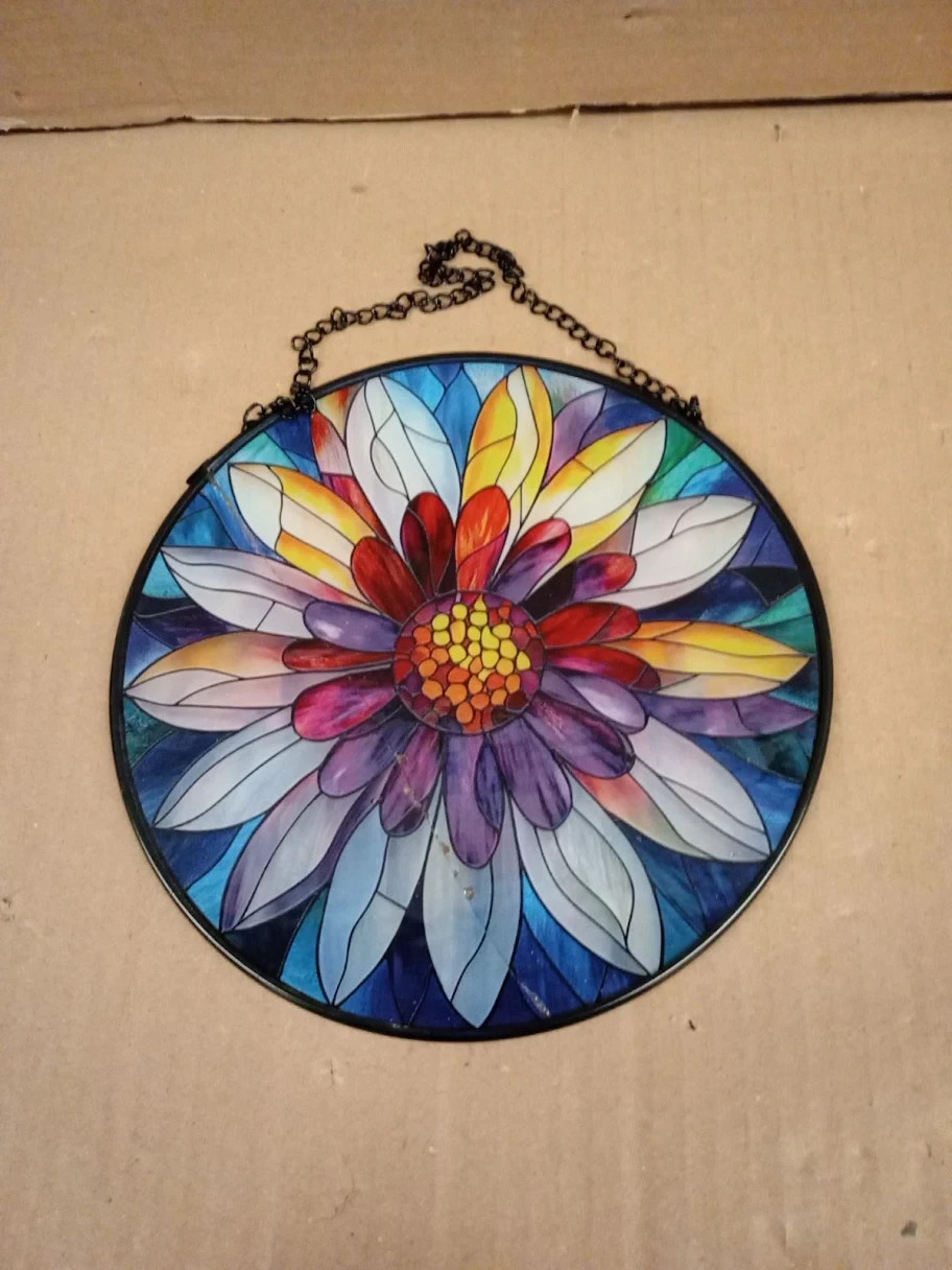 Bimkole Flower Stained Glass Suncatcher Window Hanging Petals Indoor Window