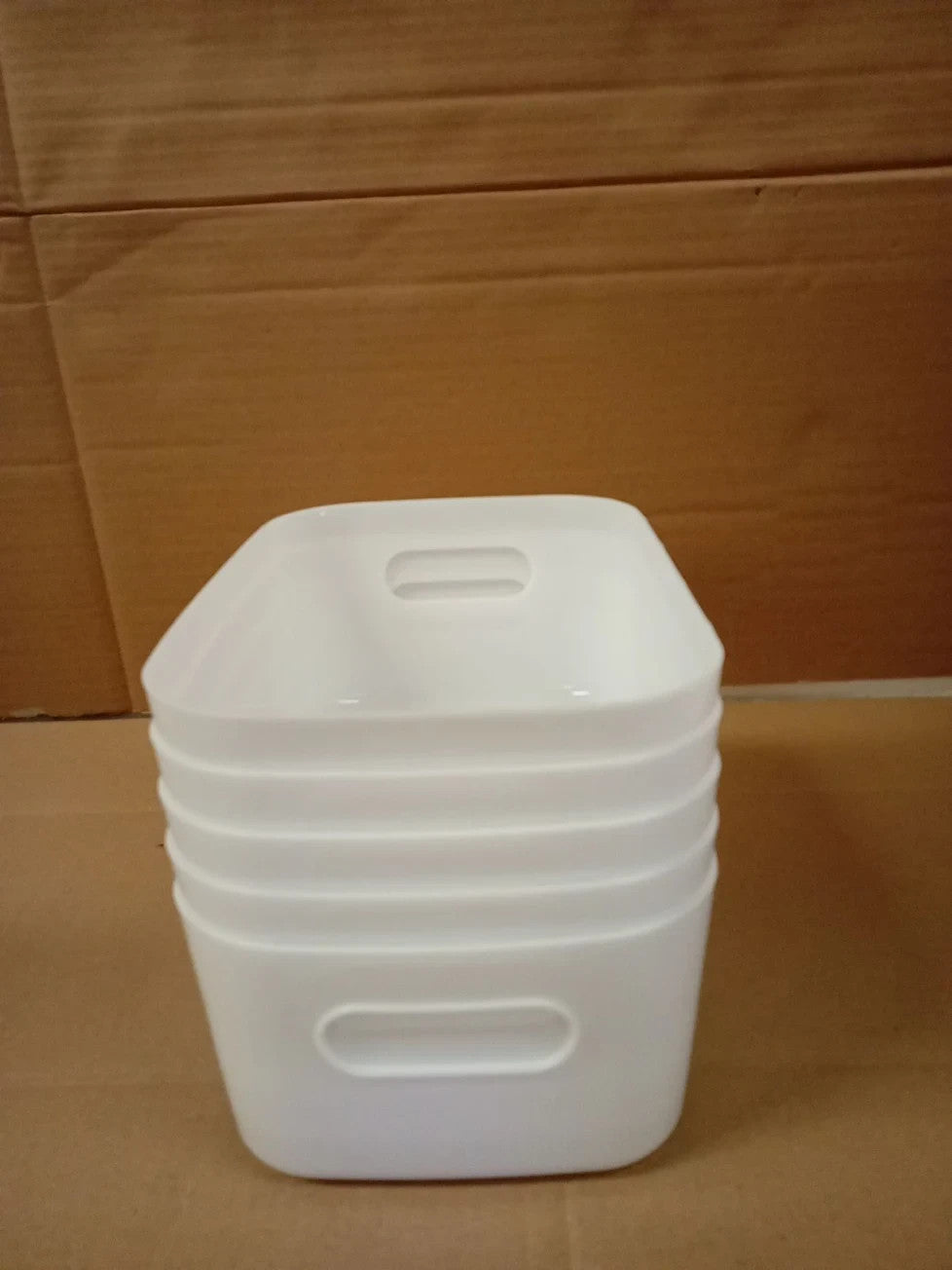 KEPLIN 5 Pack Plastic Storage Baskets Handles BPA Free Organiser 22.3x14.8x10cm