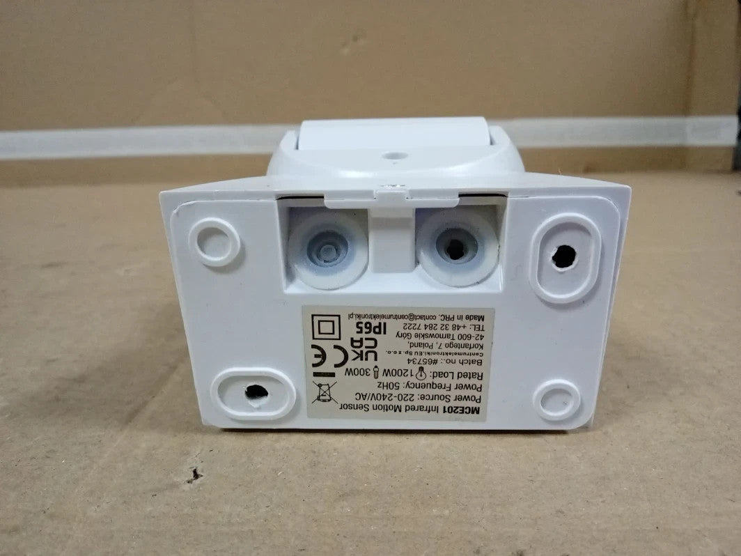 Maclean MCE201W PIR Motion Sensor 12m 180° IP65 Outdoor Security Detector White