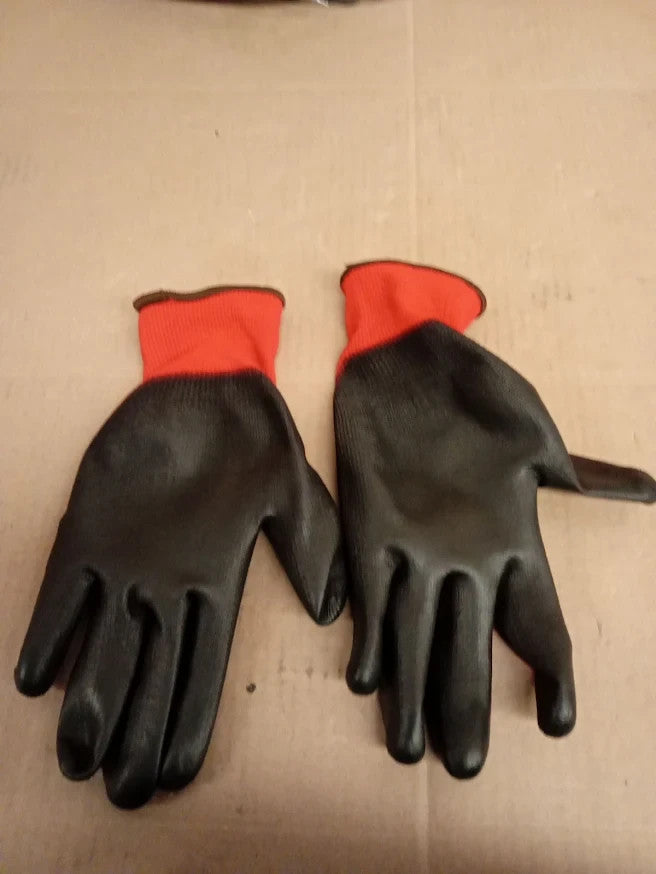 Velway Safety Work Gloves PU Coated Non Slip Gardening L Red Durable Design New