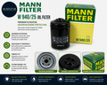 MANN FILTER W 940/25 Oil Filter Cars Transporters Car Replacement Part Black