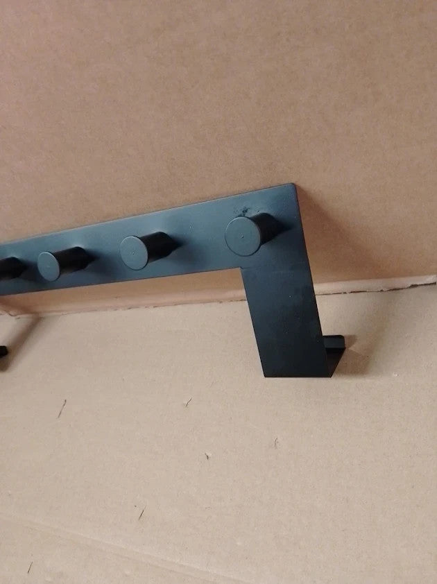 Navaris Over The Door Hanger Hooks Coat Rack 6 Knobs Flat Top Up 4cm Thick Black