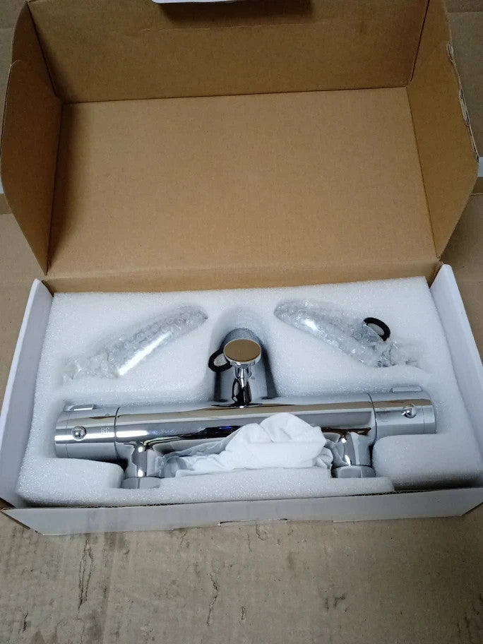 Rainysprit Round Thermostatic Bath Shower Mixer Deck Mounted Bathtub Chrome New