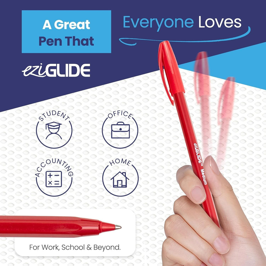 Eziglide Ballpoint Pens Orange Smooth Writing Action Medium Point New