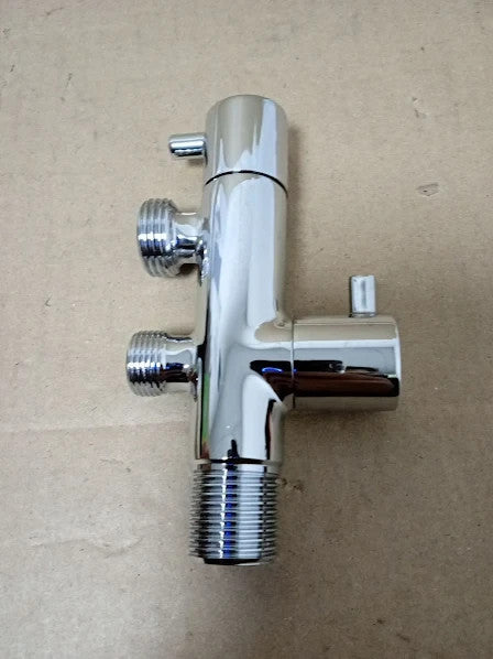 Ibergrif M22005B Two Outlet Angle Valve 1/2 3/8in Chrome Silver