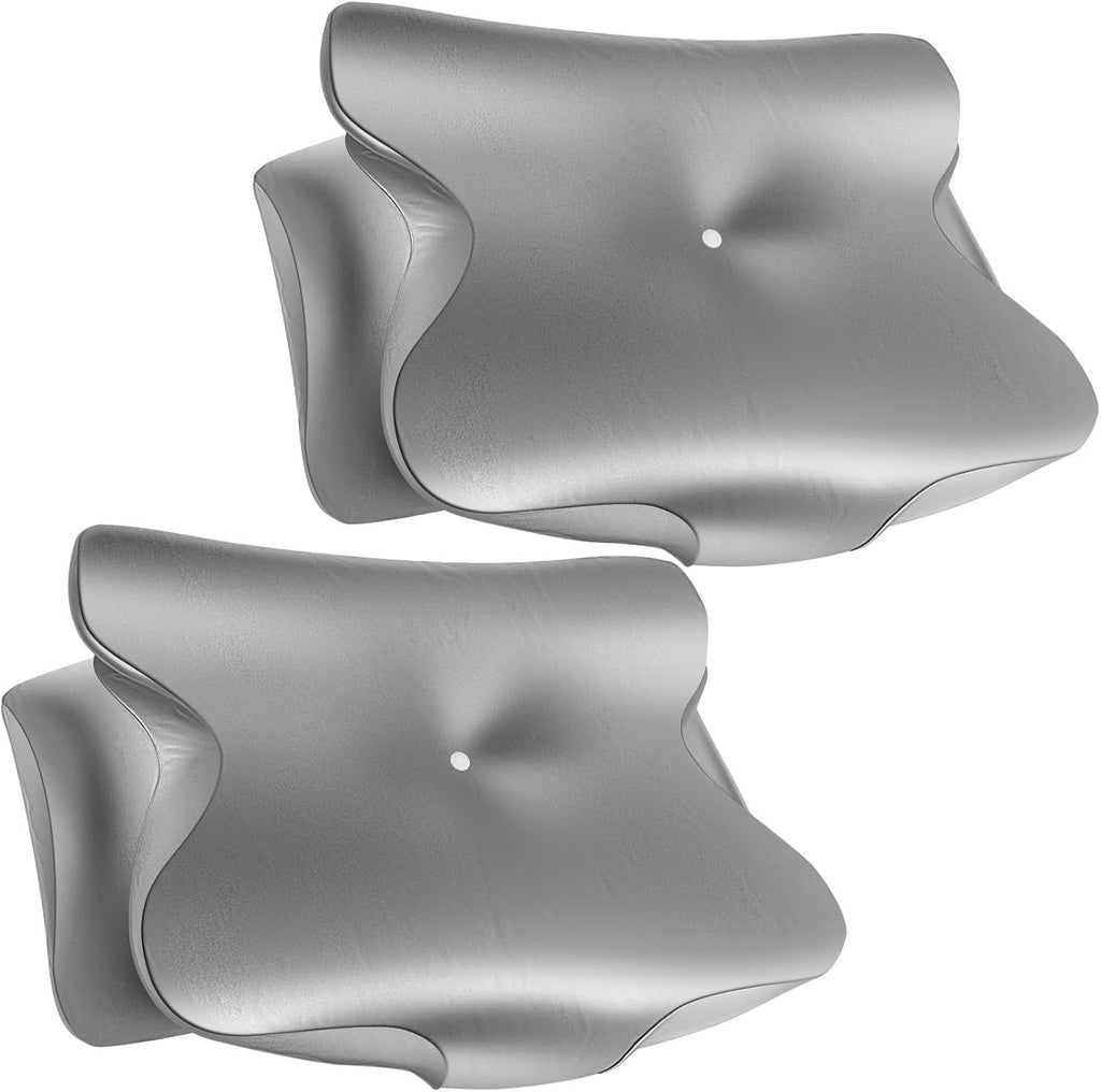 2 Pack Pillow Cases Contour Satin Zipper Grey 63x42.5x13.8cm New