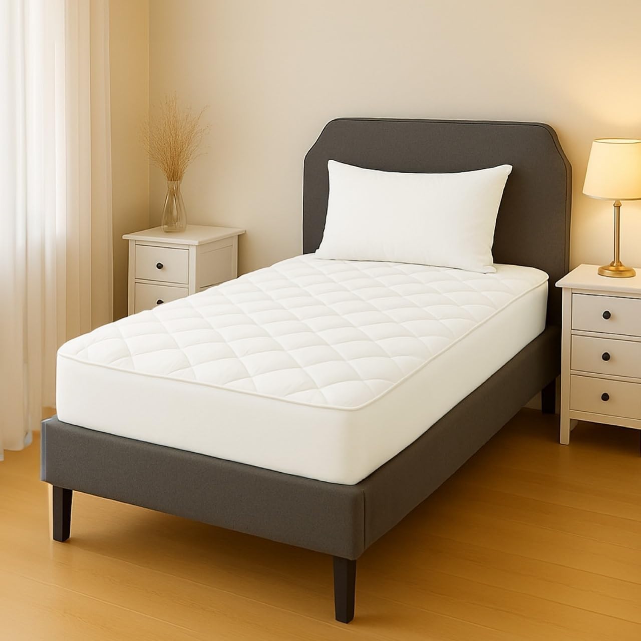 Acrali Home Quilted Small Single Mattress Protector Ultra Soft 3Layer Design New