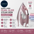 Russell Hobbs Pearl Glide Steam Iron Pearl Infused Ceramic Soleplate 2600W 23972