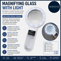 Magnifying Glass With Light Double Layer Lens Handheld Large Led Lighted