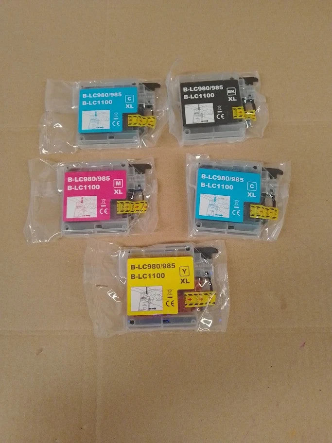 Go Inks 3 Cartridges Replace Brother LC980 & LC1100 Compatible Non OEM 5pc New