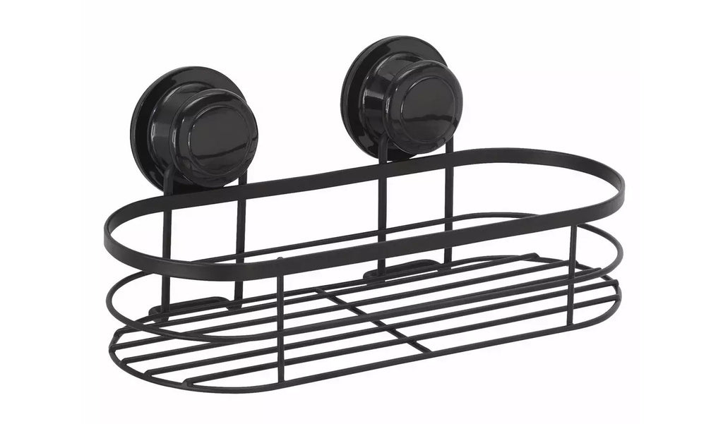 Argos Home Black Suction Shower Basket Wire Bathroom Corner Storage Caddy New