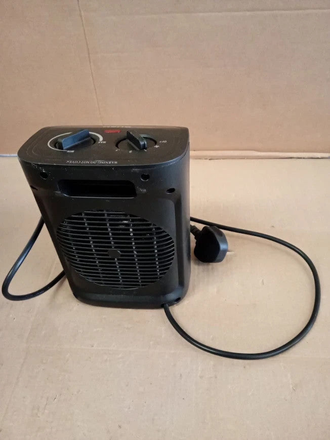 Bush 2000W Ceramic Fan Heater Lightweight PTC919K 3 Heat Settings Black