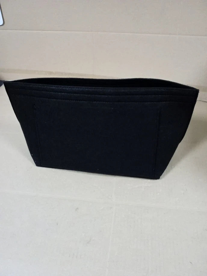 D.DUO Felt Purse Organiser Multi Pocket Handbag Insert Large Folding Black New