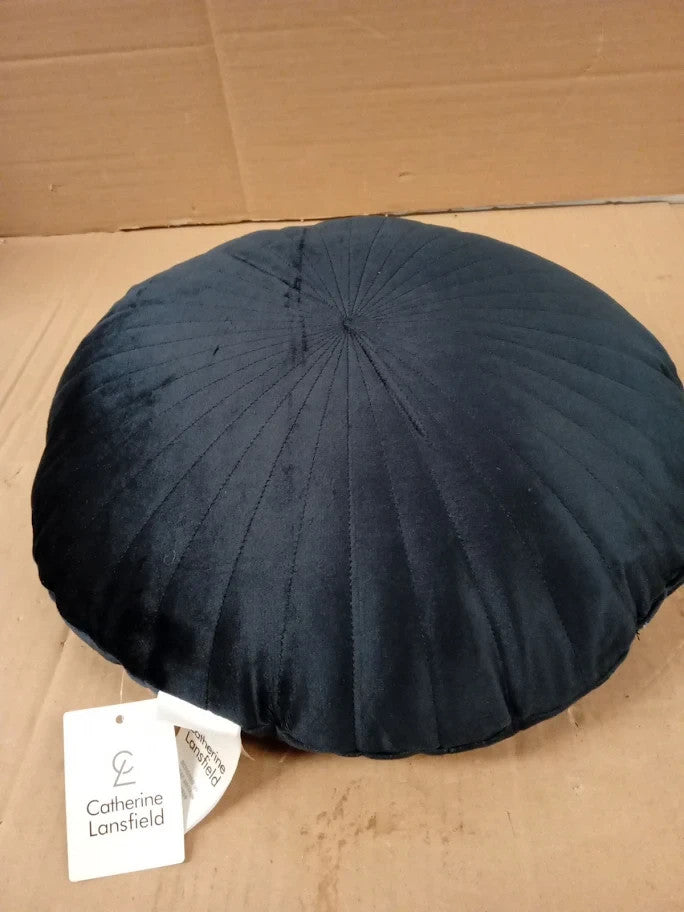 Catherine Lansfield Round Cushion Soft Touch 40x40cm Cushion Navy Blue New