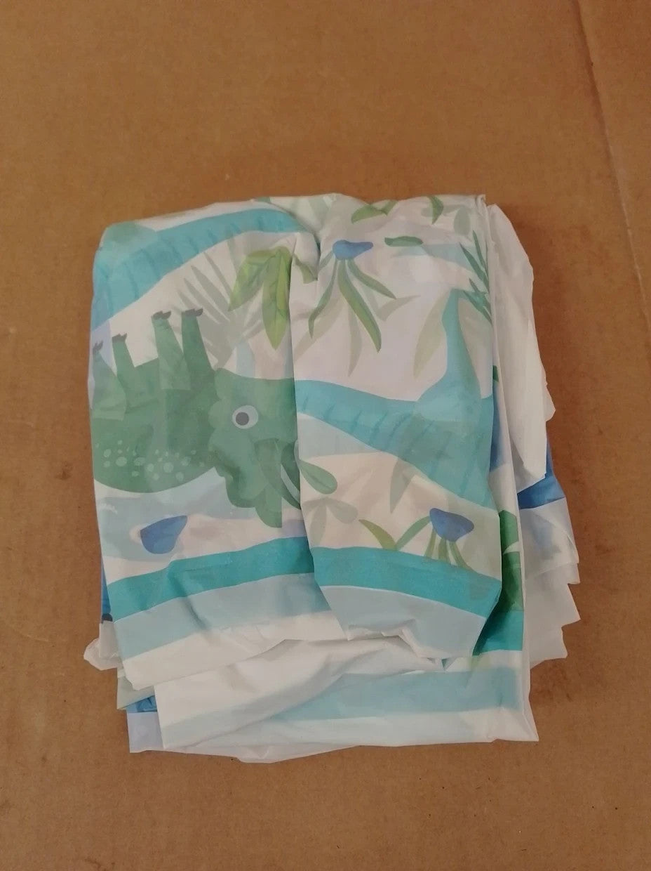 Vibrant Blue & Green Dinosaur Plastic Table Cover 137cmx213cm Perfect Parties