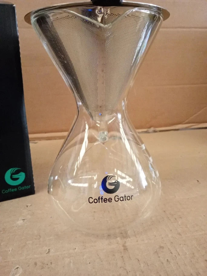 Coffee Gator Pour Over Coffee Maker 27oz High Heat Borosilicate Glass 800ml New