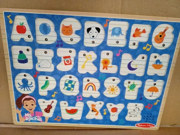 Melissa & Doug Ms Rachel Wooden Phonics Alphabet Sound Puzzle Learning Toys 2+