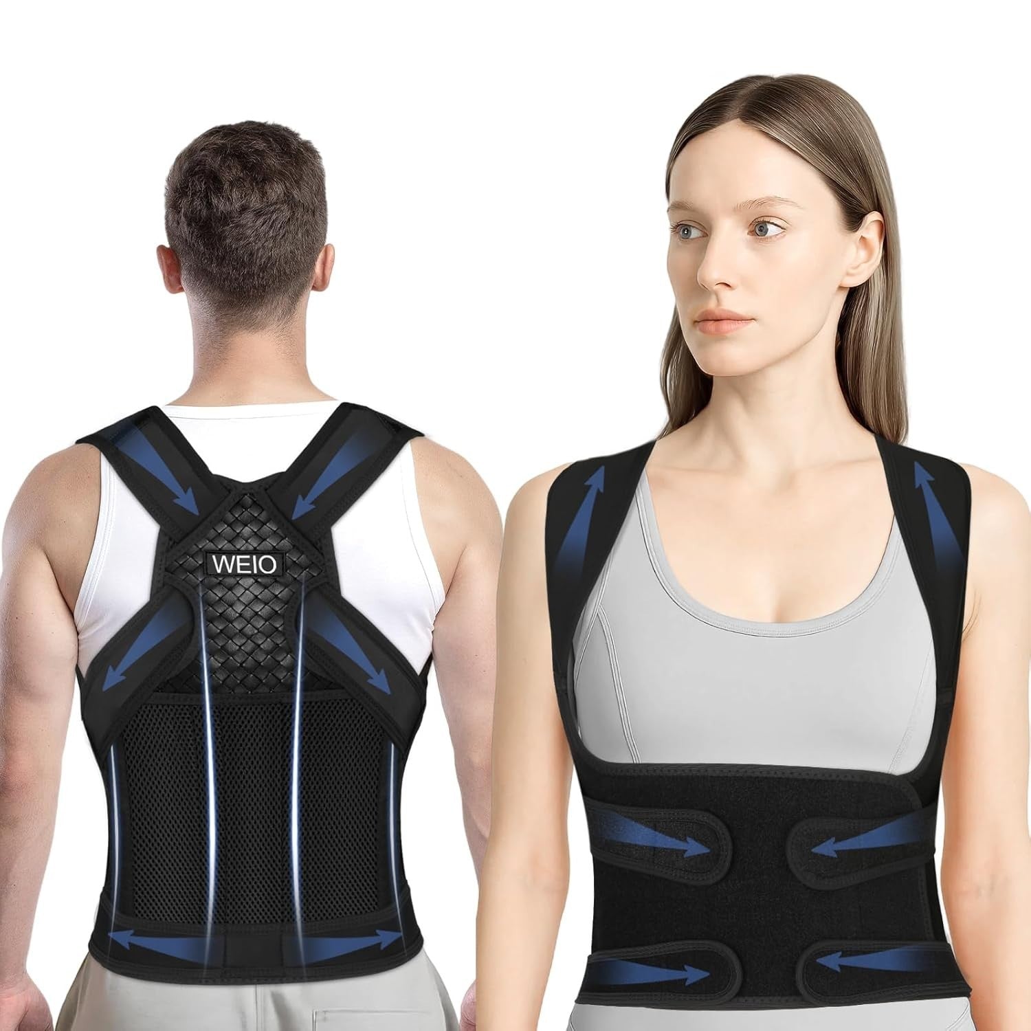 Back Support Brace Posture Corrector Breathable Shoulder Neck Lumbar Belt New