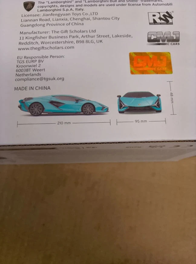 1:24 Scale Lamborghini Sian FKP 37 Official Licensed Blue Racing Car Model New