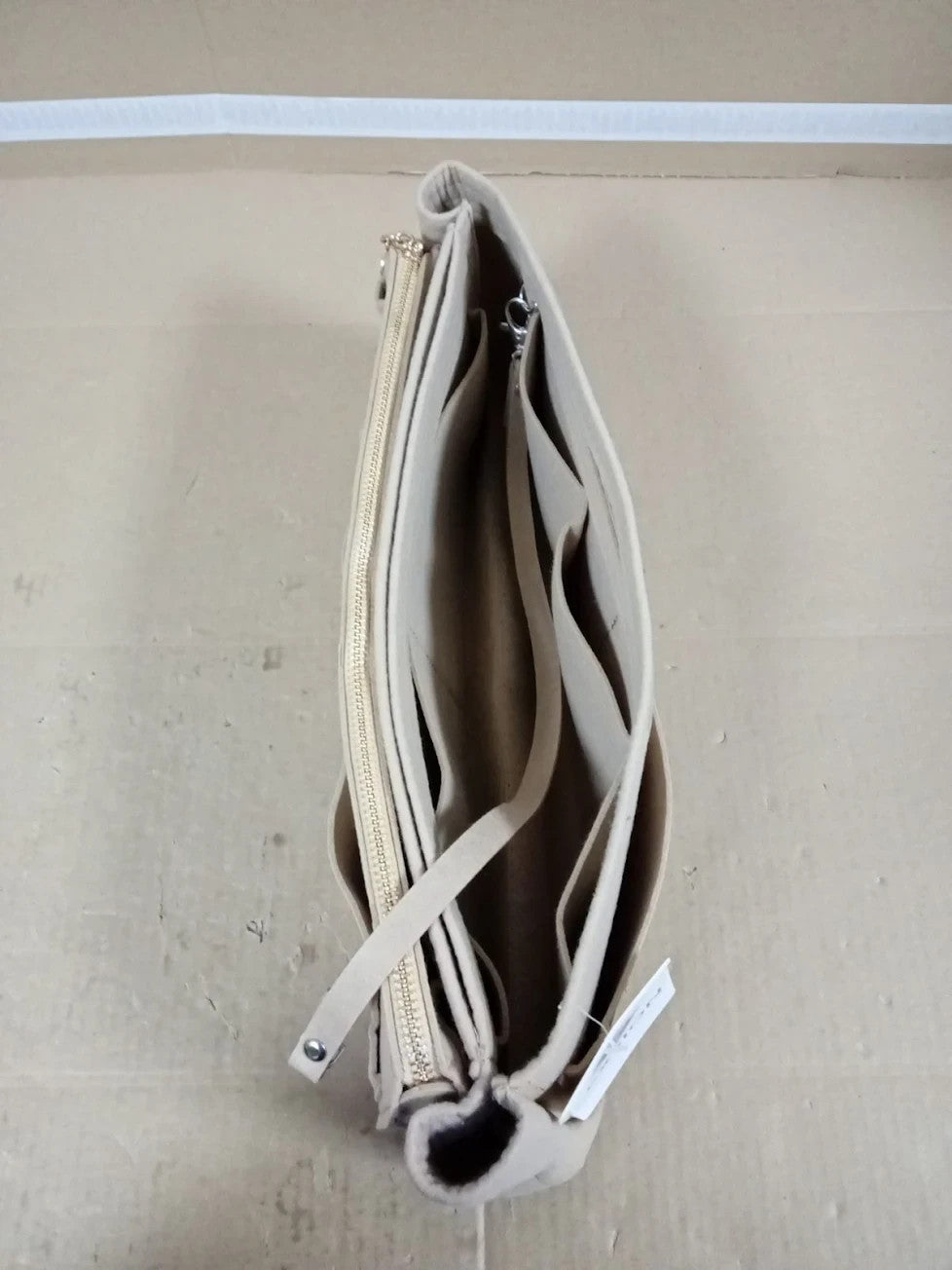 LEXSION Felt Purse Bag Organizer Insert Zipper Tote Shaper Fit Beige Large New