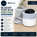 Blueair Mini Air Purifier Compact Filtration Removes 99.97% Dust Pollen Smoke