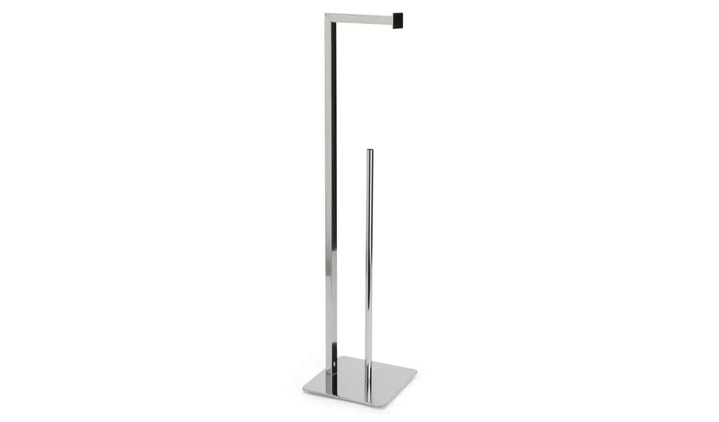 Argos Home Freestanding Toilet Roll Holder Chrome Bathroom Storage Stand New