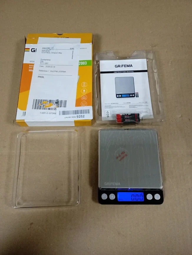 Grifema GA2003 Digital Kitchen Trays 500g 0.05g Pocket Scales Silver New