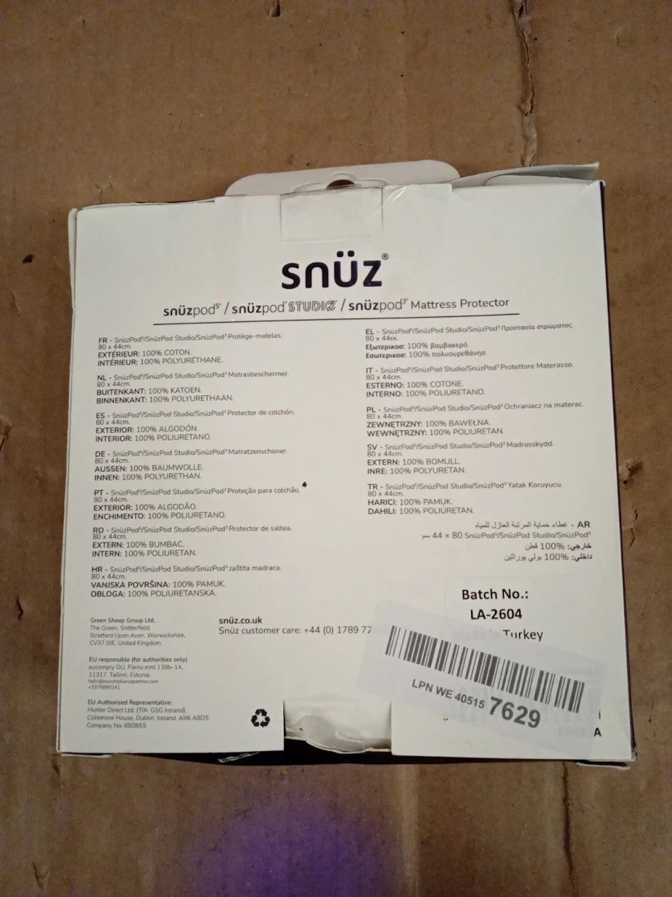 Snuz Waterproof Crib Mattress Protector SnuzPod5 SnuzPod3 Super 44x80cm New
