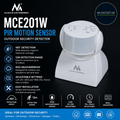 Maclean MCE201W PIR Motion Sensor 12m 180° IP65 Outdoor Security Detector White