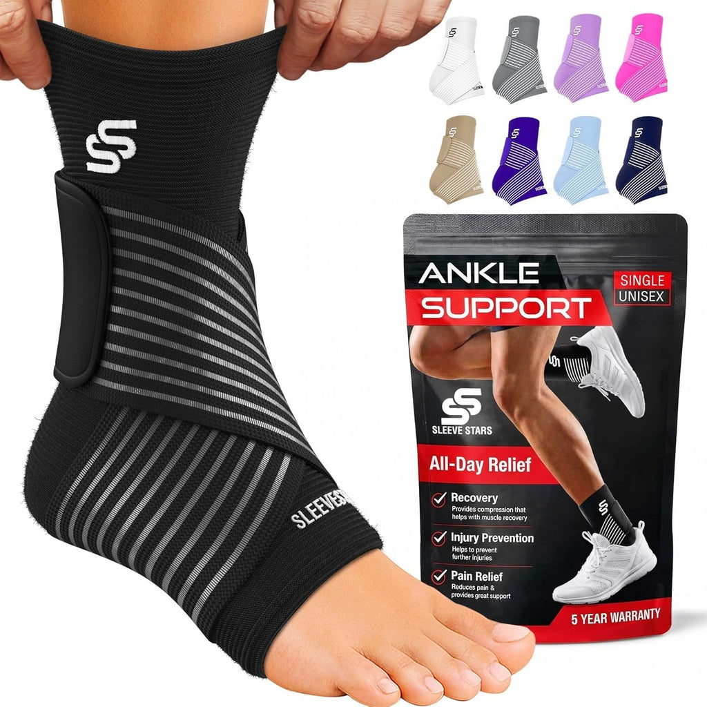 Sleeve Stars Ankle Brace Relief Women Men Wrap Sprained Compression New