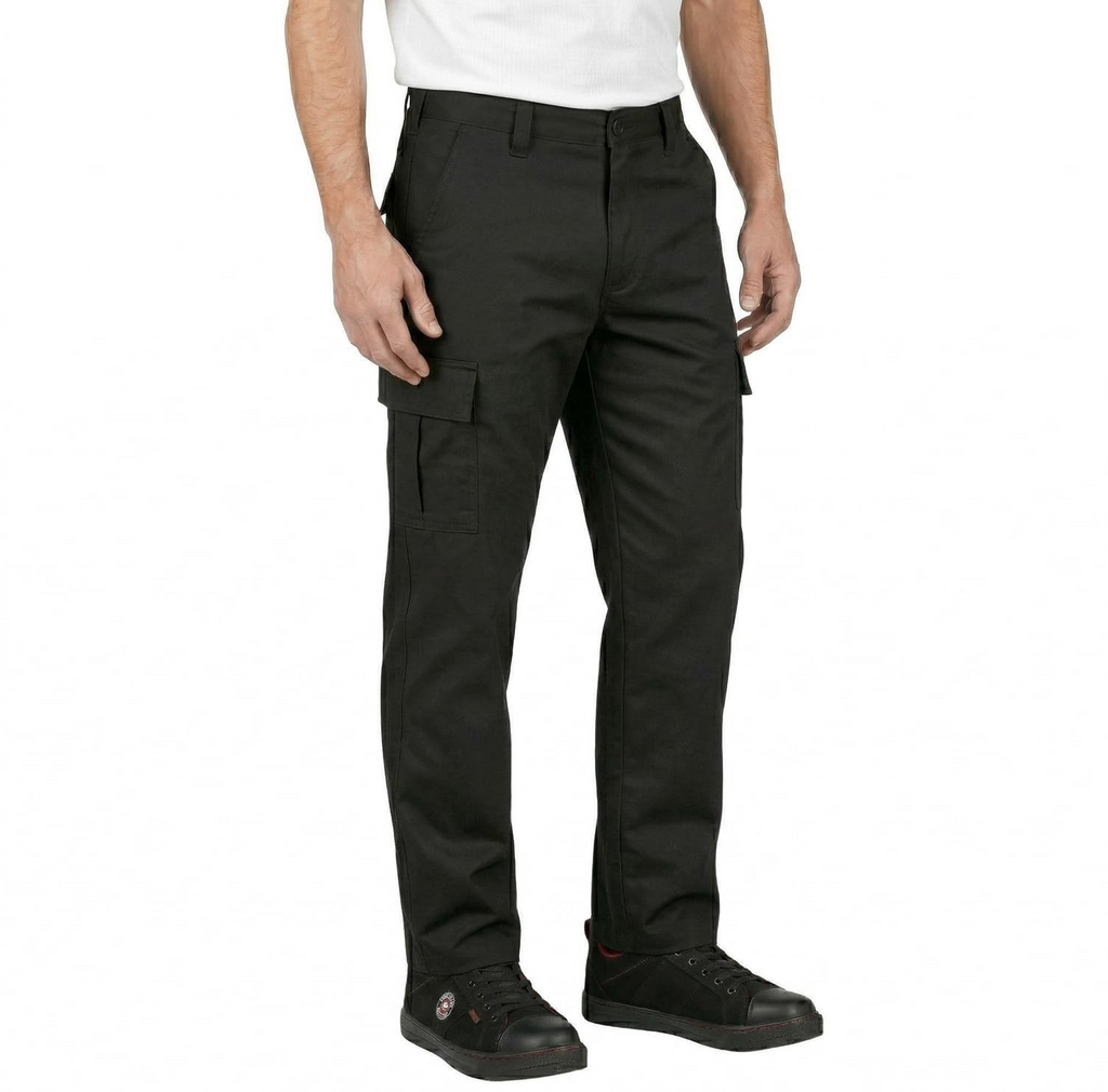 Lee Cooper Mens Cargo Trousers Multi Pocket Safety Workwear Pant 38W / 31L Black