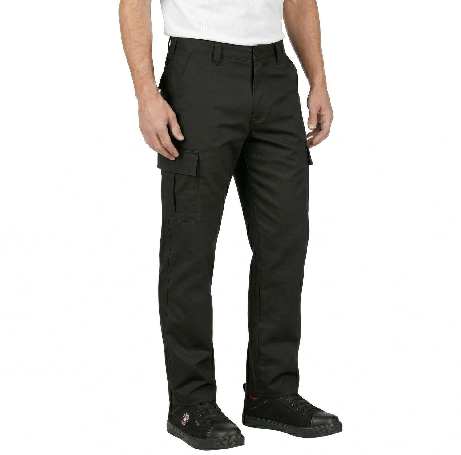 Lee Cooper Mens Cargo Trousers Multi Pocket Safety Workwear Pant 38W / 31L Black