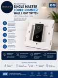 BG Electrical Single Master Primary Touch Dimmer Wall Light Switch 2 Way New