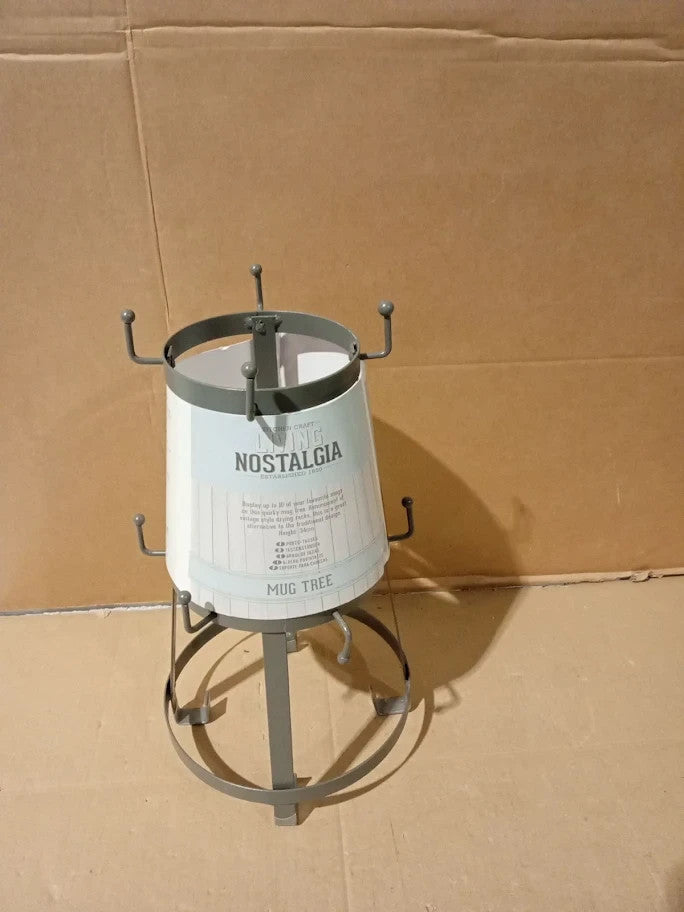 KitchenCraft Living Nostalgia Mug Tree Grey 34x18.5cm Stainless Steel New