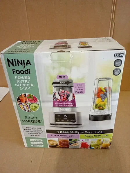 Ninja Foodi Power Nutri Blender 1100W 400ml 2in1 Silver CB100UK 17x17x30cm