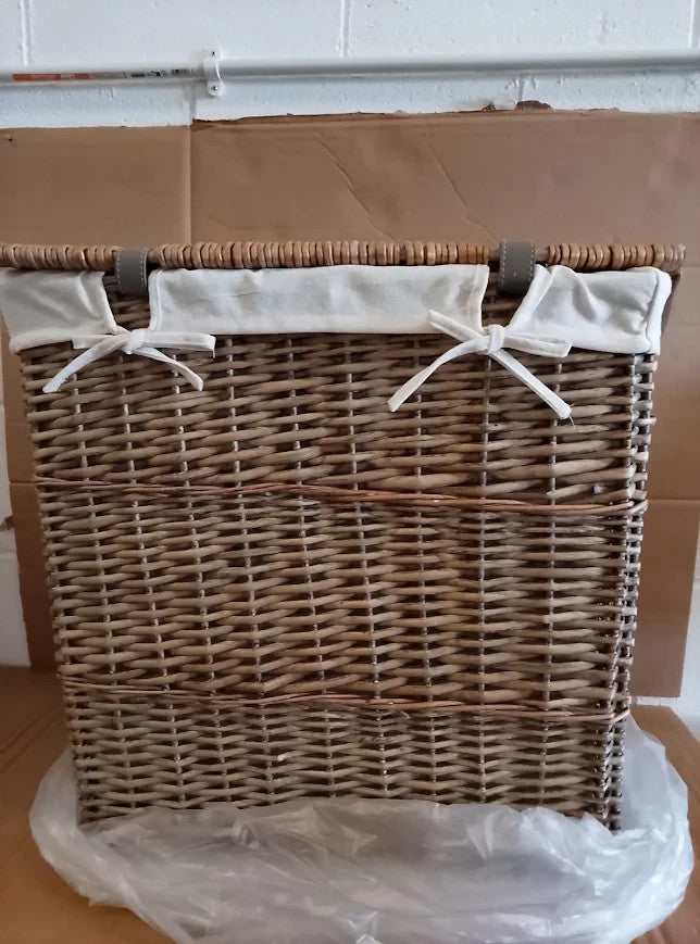 Argos Home 2 Compartment Willow Laundry Basket 56x55x35cm Capacity 100L Grey