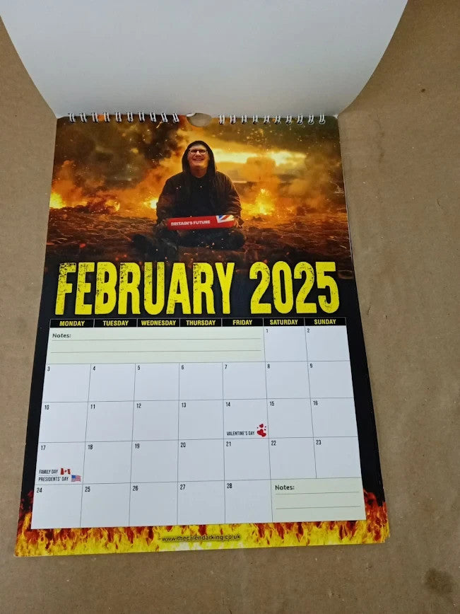 The Calendar King Starmergeddon Starmer 2025 Wall Calendar Full Colour A4 New