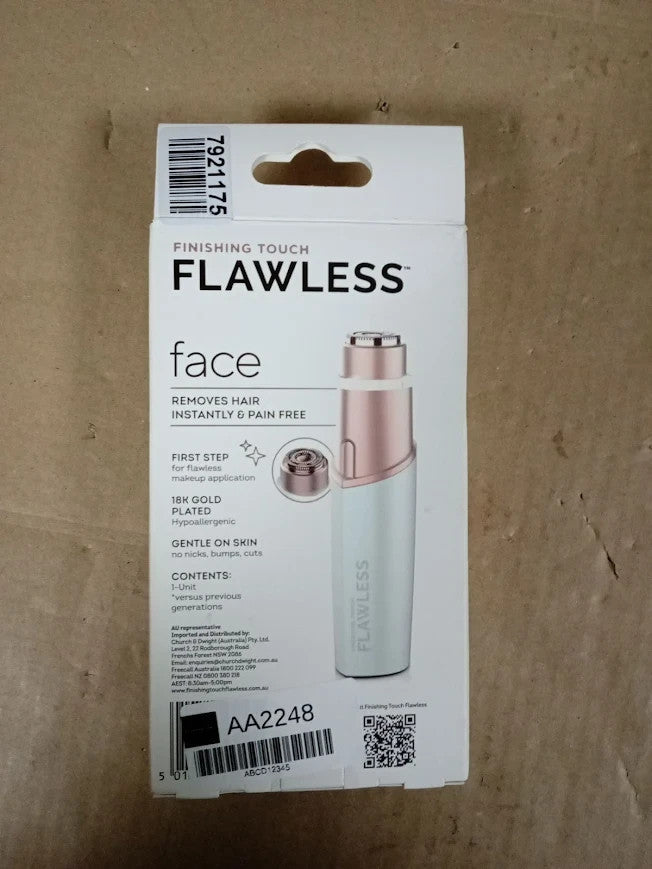 Finishing Touch Flawless Dry Cordless Facial Trimmer White Removes Hair