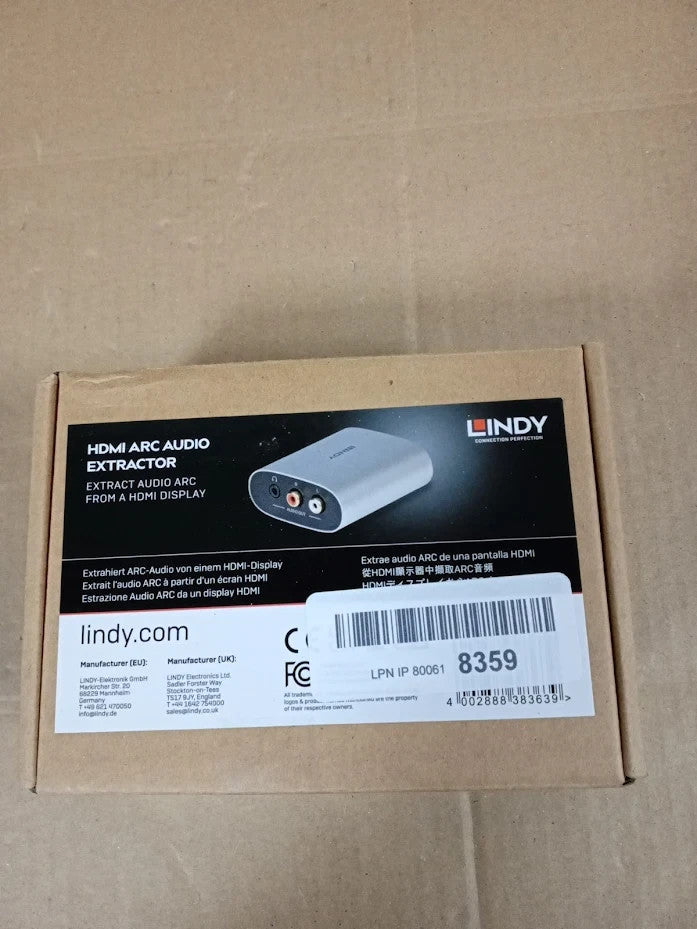 Lindy HDMI ARC Extractor Digital Audio Converter Adapter Heavy Duty Design New