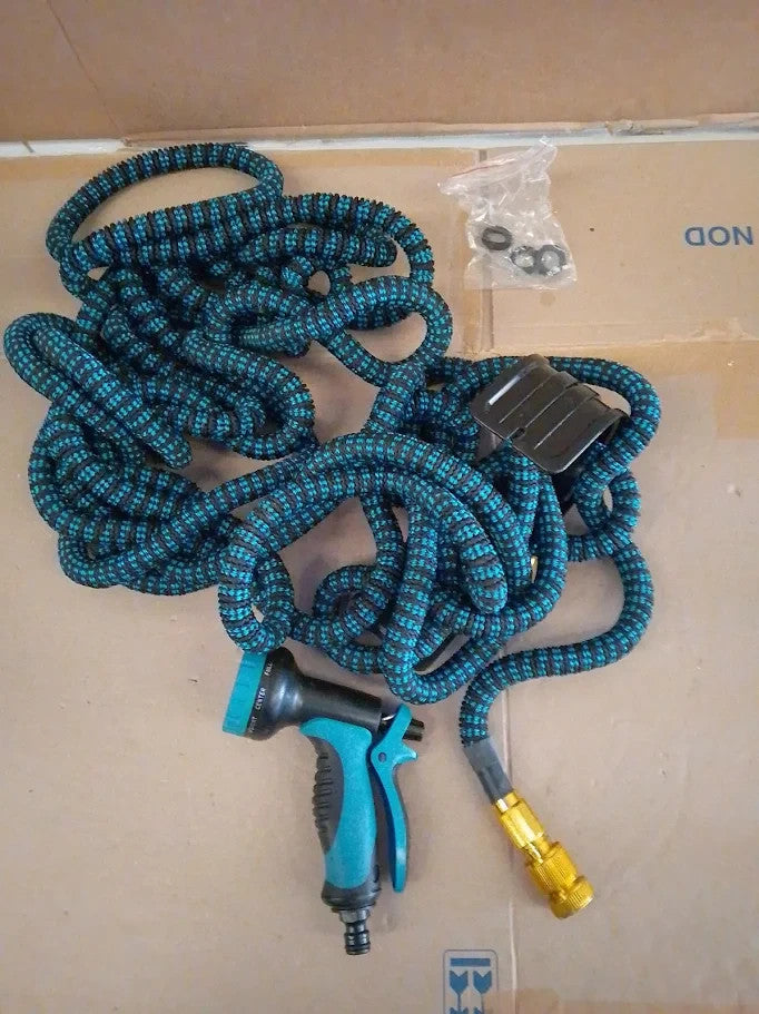 Expandable Garden Hose Pipe 100ft 10 Pattern Spray Nozzle Retractable Gardening