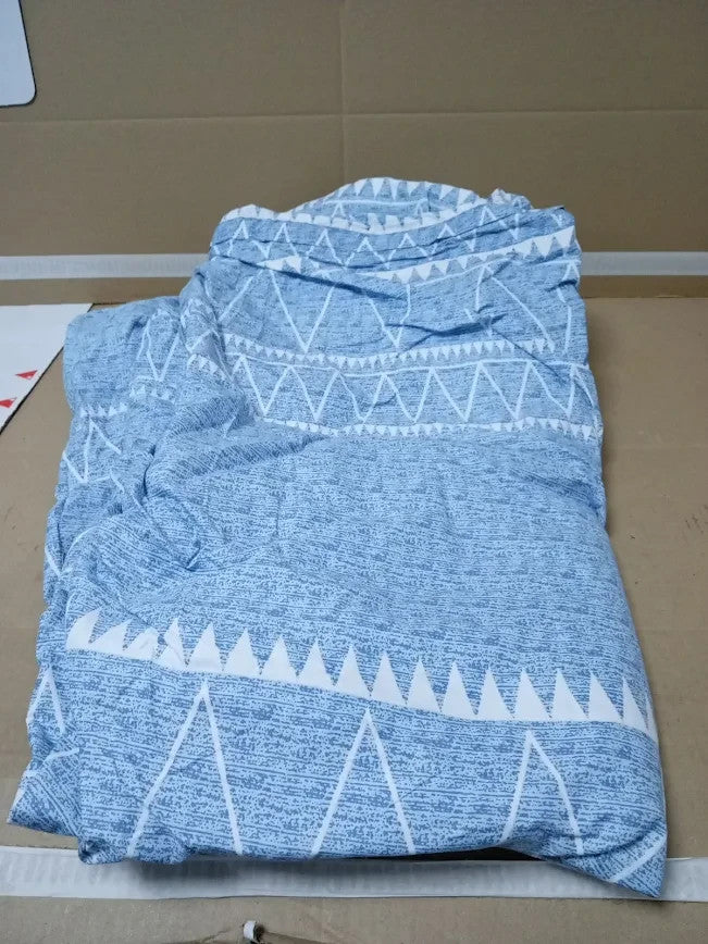 Lekesky Super King Size Duvet Cover Sets Blue Bedding Boho Stripe Print New