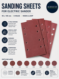 Sanding Sheets Electric Sander Rectangle Pads 8 Holes 95x185mm Hook Loop