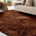XSIVOD Plush Fluffy Nonslip Shaggy Rugs Living Room 120x160cm Brown New