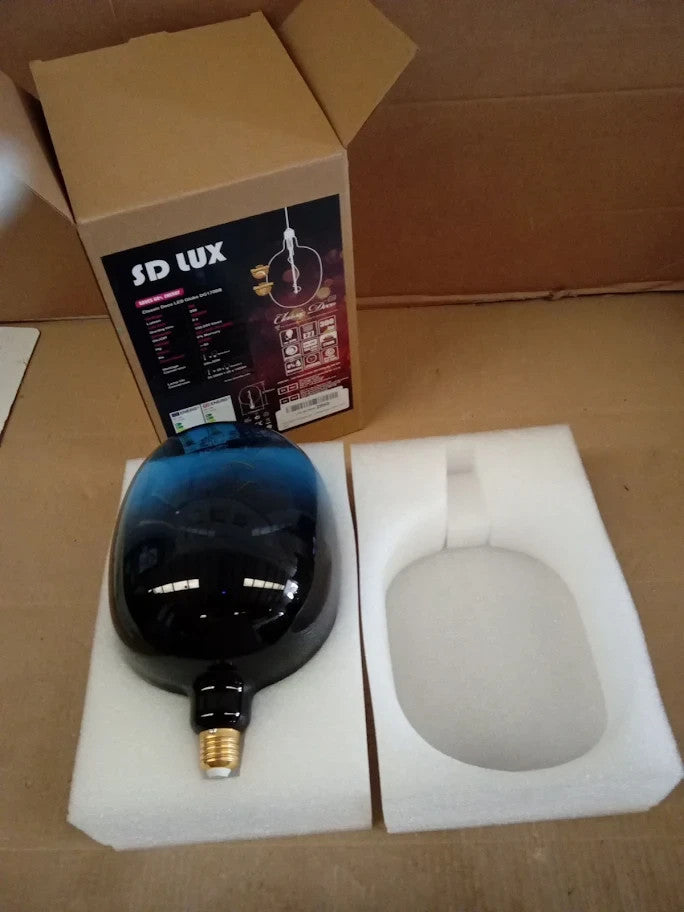 Sd Lux E27 Vintage Light Bulbs Led Globe 5w Sprial DG170 Black Blue 2XL New