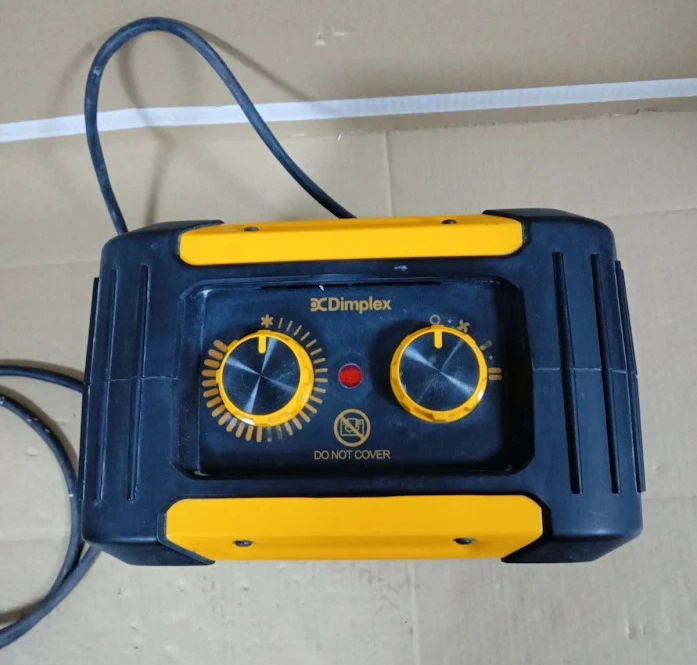 Dimplex RUG3TS 3kW Fan Heater Cooling Workshop Black Yellow Design Heavy Duty